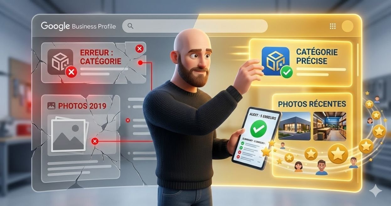 Fiche Google Business Profile avec erreurs